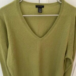 Only Mine 100% cashmere v-neck sweater green 2X